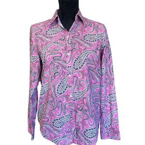 💖Lauren Ralph Lauren Womens Paisley Print Non-Iron Dress Shirt M